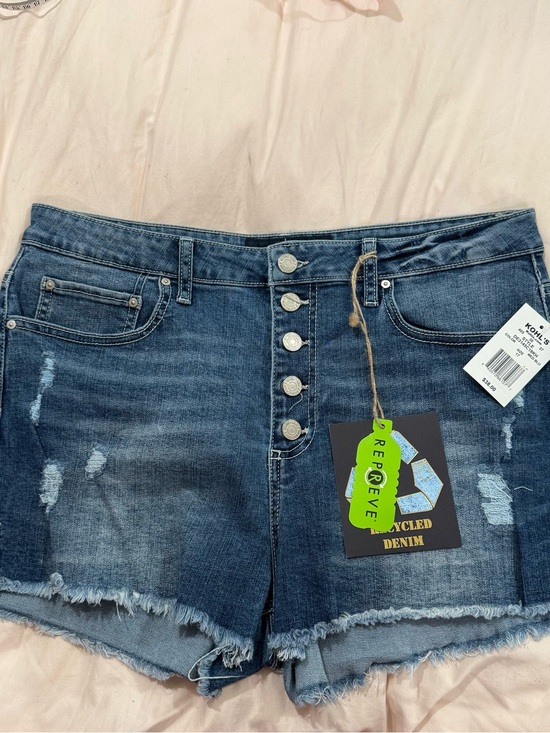 Indigo Rein Pants - NWT Indigo Rein Recycled Denim Button-Front Women’s Shorts — Dark Blue